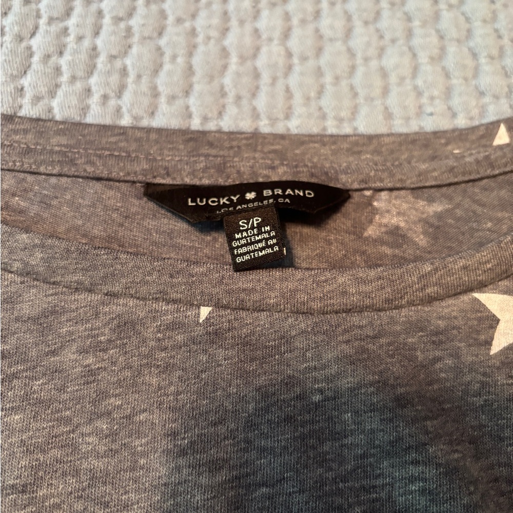 Lucky Brand Brown Tie Front Short Sleeve T-Shirt - Picture 2 of 3